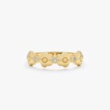 Solid Gold Diamond Flower Ring