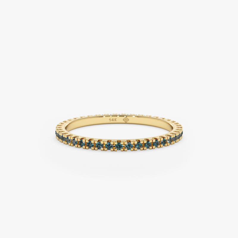 Blue Diamond Eternity Band