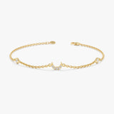 Dainty Diamond Moon Bracelet