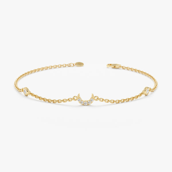 Dainty Diamond Moon Bracelet