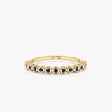 Bezel Sapphire Half Eternity Band