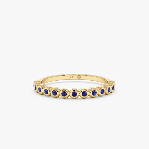 Bezel Sapphire Half Eternity Band