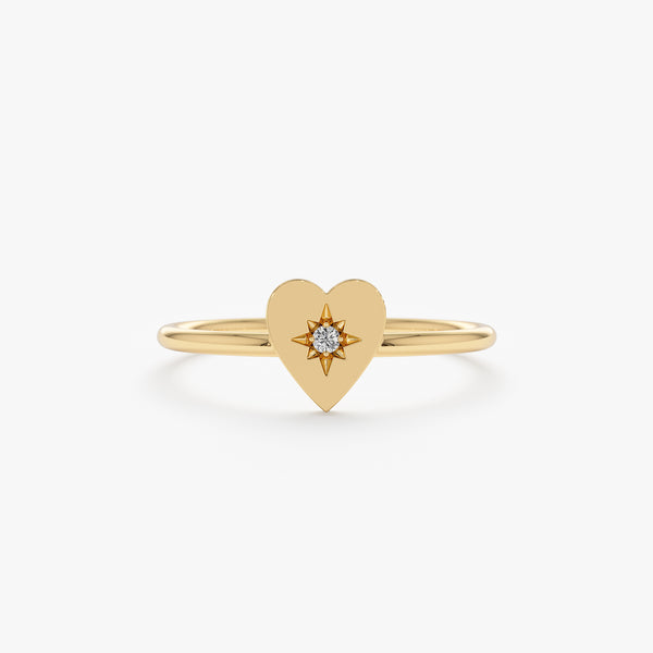 Starburst Setting Heart Ring