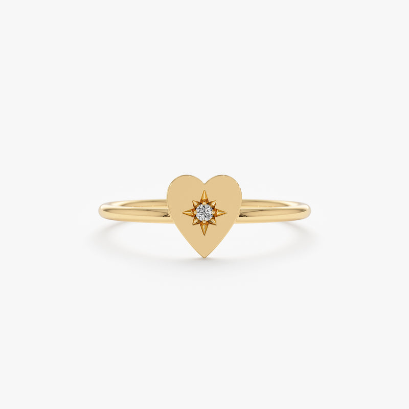 Starburst Setting Heart Ring