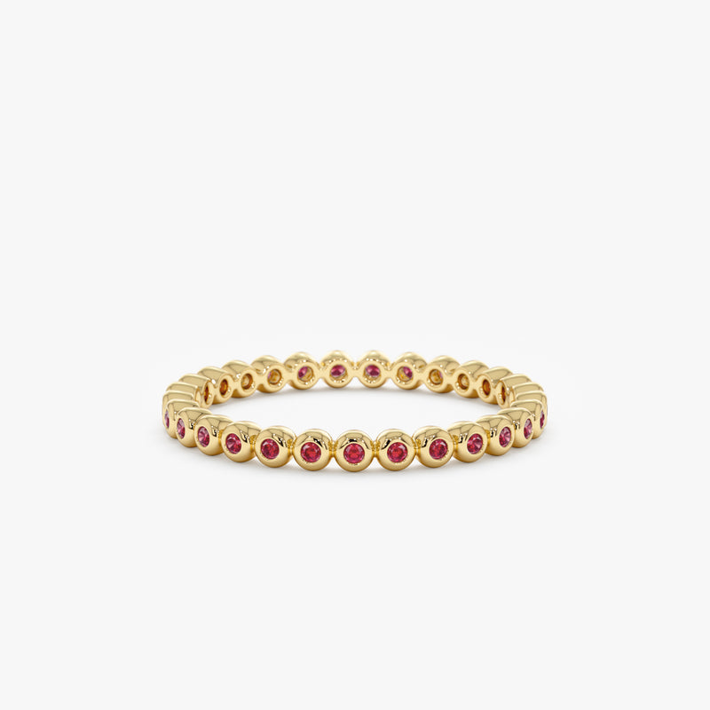 Bezel Ruby Eternity Band