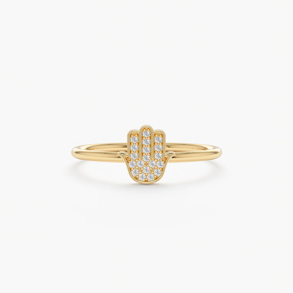 Diamond Hamsa Ring