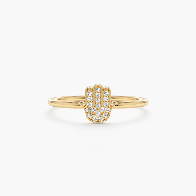 Diamond Hamsa Ring