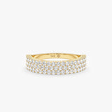 Wide Diamond Yellow Gold Cigar Band