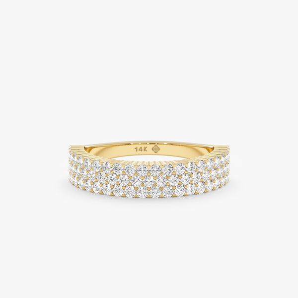 Wide Diamond Yellow Gold Cigar Band