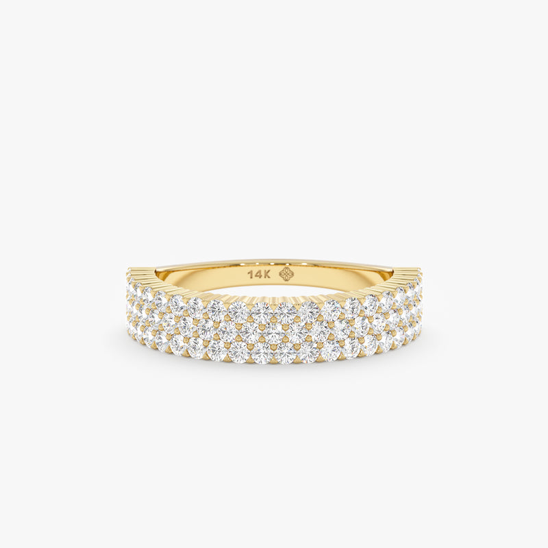 Wide Diamond Yellow Gold Cigar Band