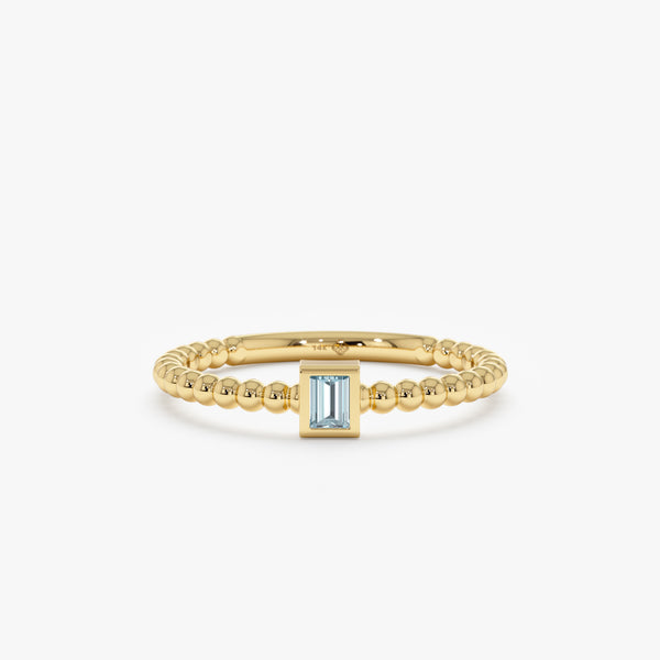 Baguette Aquamarine Ring