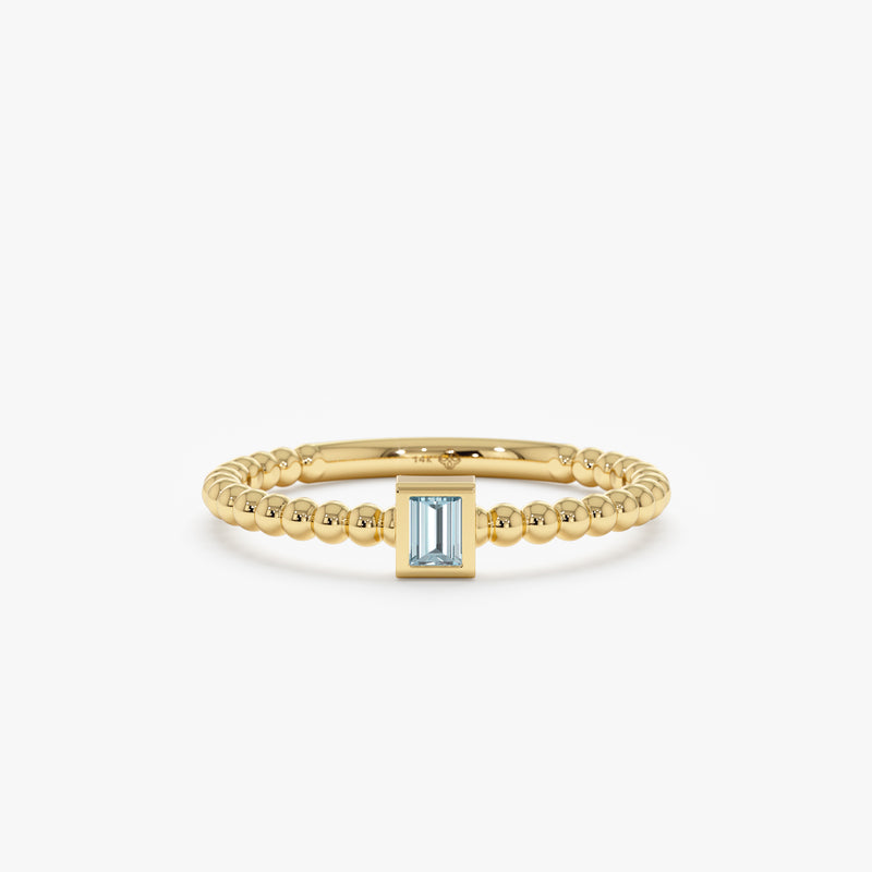 Baguette Aquamarine Ring