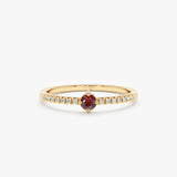 Yellow Gold Garnet Birthstone Ring