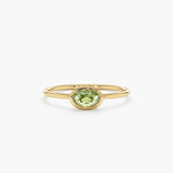 yellow gold peridot band