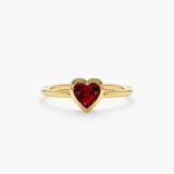 Heart Shaped Garnet Stacking Ring