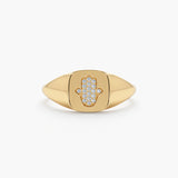 Hamsa Signet Ring In Yellow Gold 