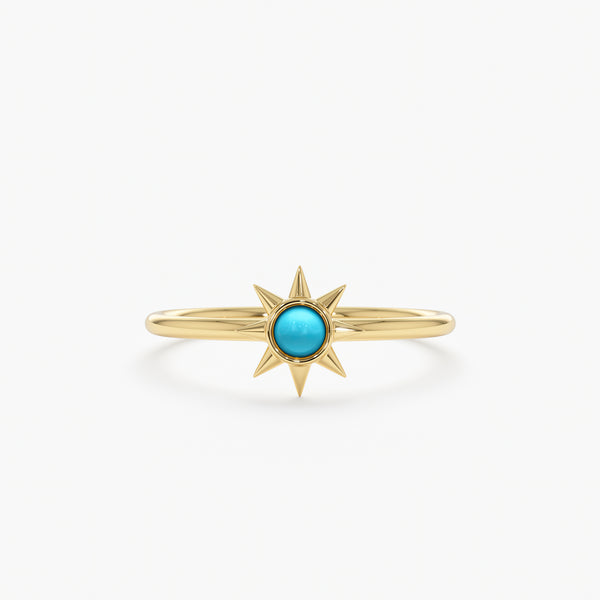 Solid Gold Turquoise Ring