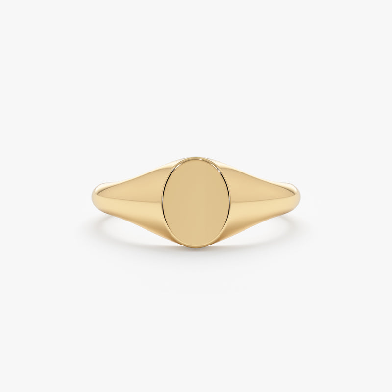 Gold Oval Signet Ring