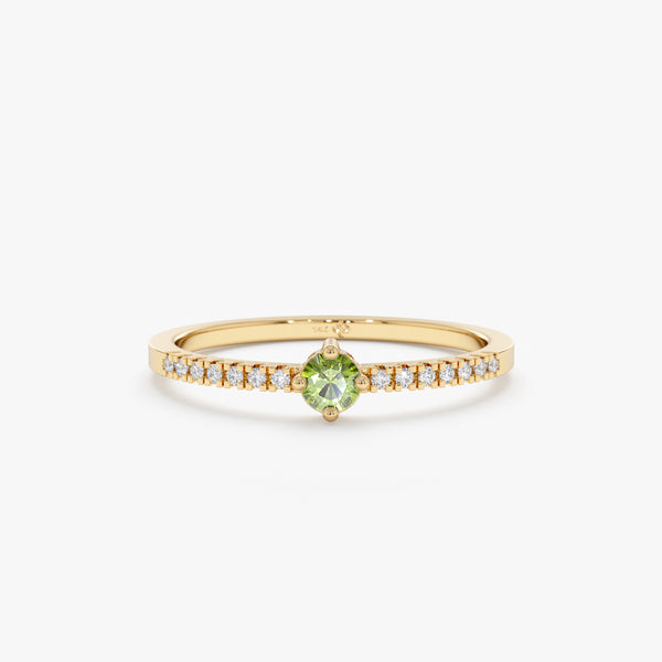 Diamond Birthstone Ring August Peridot