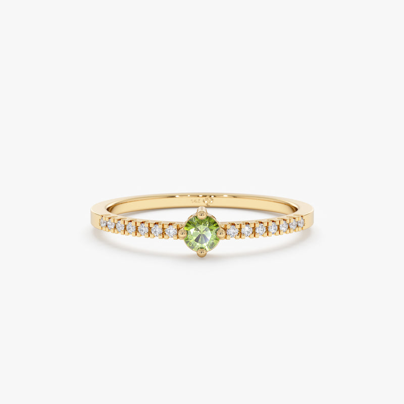 Diamond Birthstone Ring August Peridot