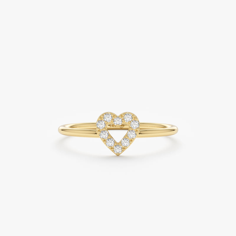 Diamond Heart Outline Ring