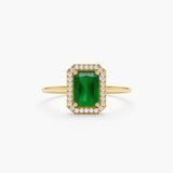 Emerald and Diamond Statement Ring