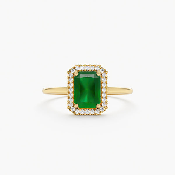 Emerald and Diamond Statement Ring