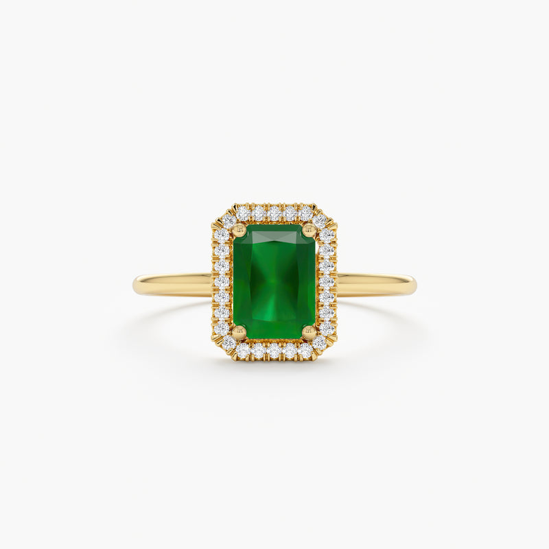 Emerald and Diamond Statement Ring