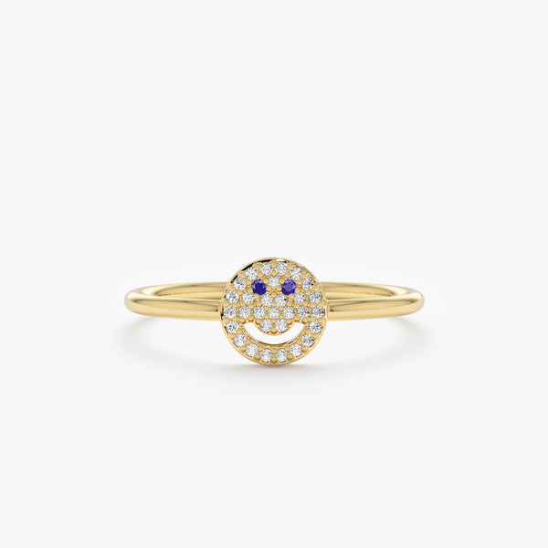 Diamond Smiley Face Ring