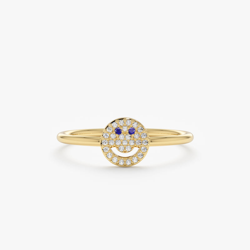 Diamond Smiley Face Ring