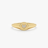 Yellow Gold Mini Heart Signet Ring
