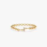 Diamond Lightning Bolt Chain Ring