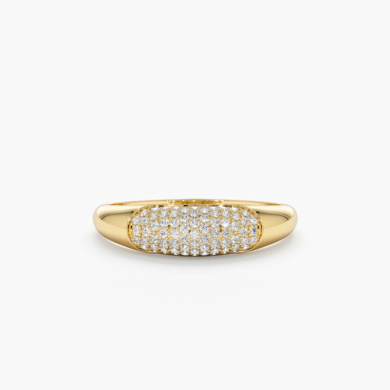 Solid Gold Diamond Dome Ring