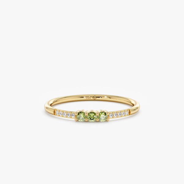 Handmade Diamond Peridot Ring