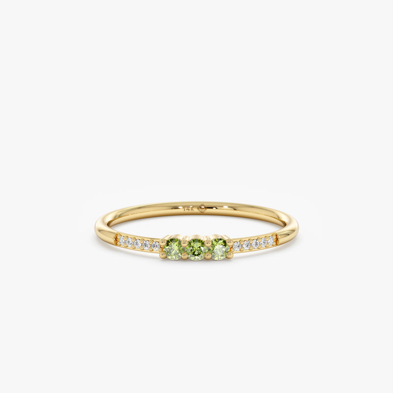 Handmade Diamond Peridot Ring