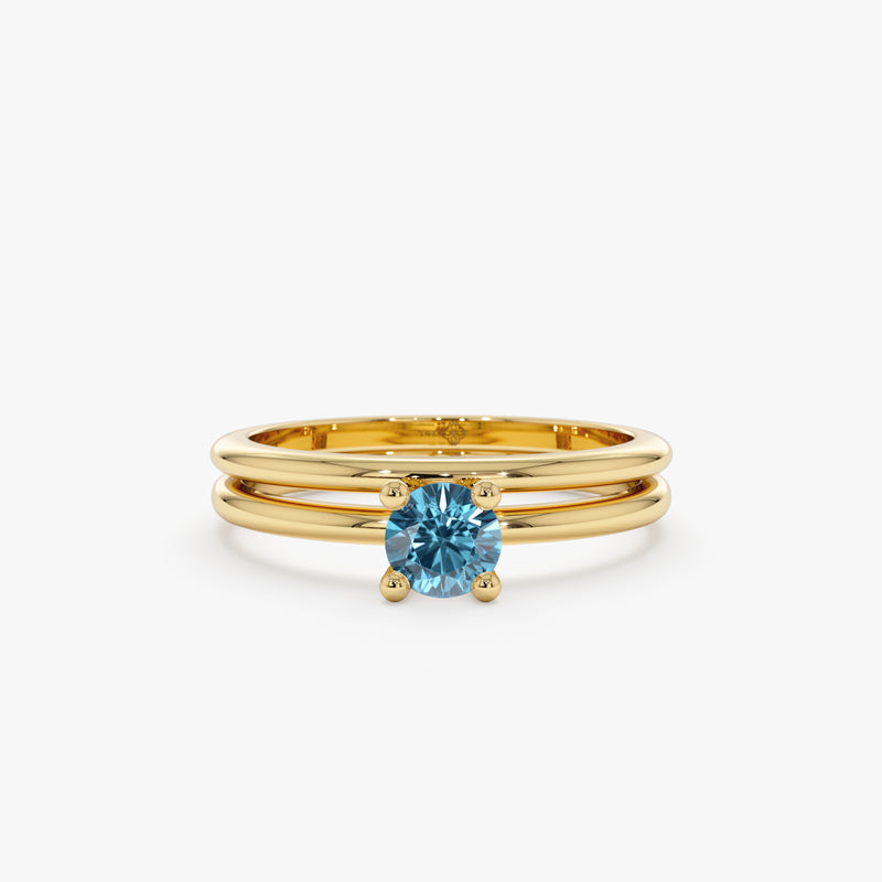 Blue Diamond Engagement ring