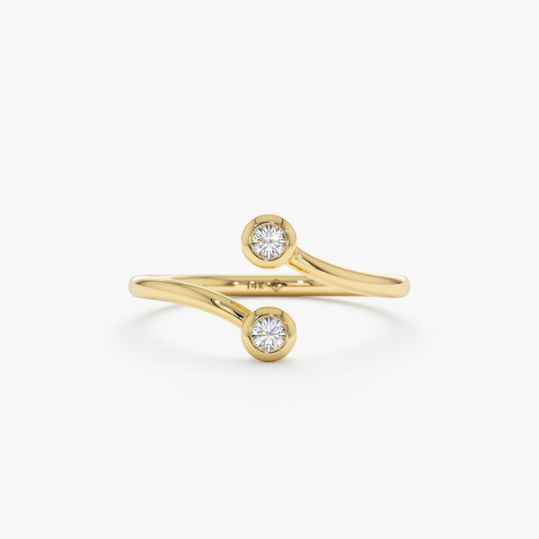 Yellow Gold Diamond Open Cuff Ring