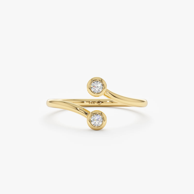Yellow Gold Diamond Open Cuff Ring