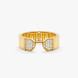 Ribbed Open Diamond Ring