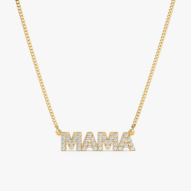 solid gold Custom Name diamond Necklace