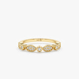 yellow gold art deco diamond band