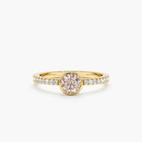 Diamond and Morganite Bezel Ring