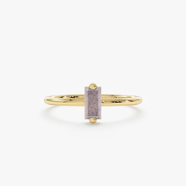 Minimalist Baguette Labradorite Ring - SARAH ELISE