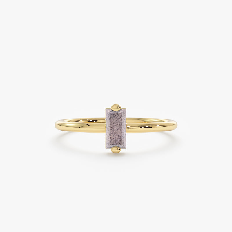Minimalist Baguette Labradorite Ring - SARAH ELISE