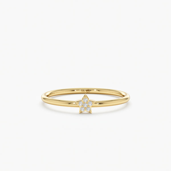Small diamond star ring