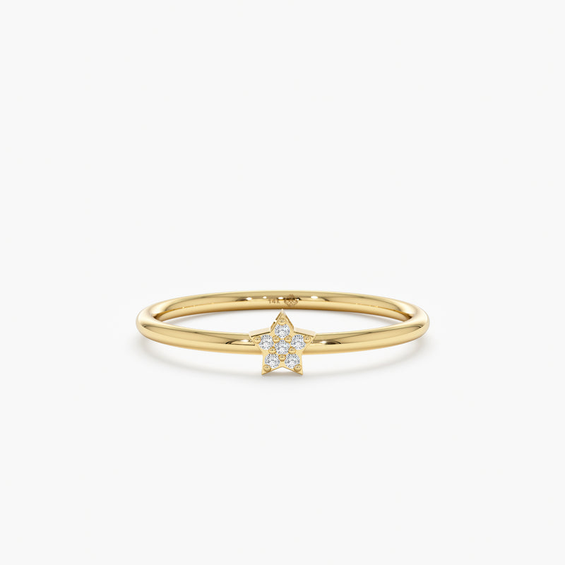 Small diamond star ring