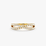 Yellow Gold Diamond Crossover Ring