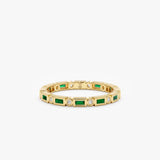 Natural Emerald Diamond Eternity Band