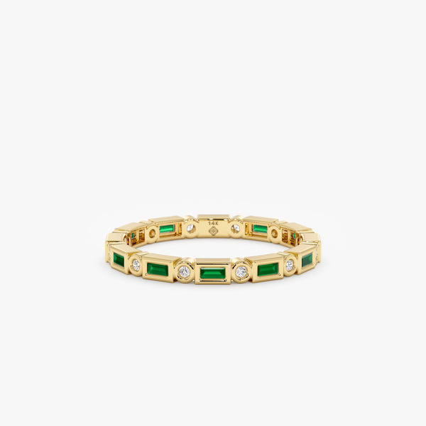 Natural Emerald Diamond Eternity Band