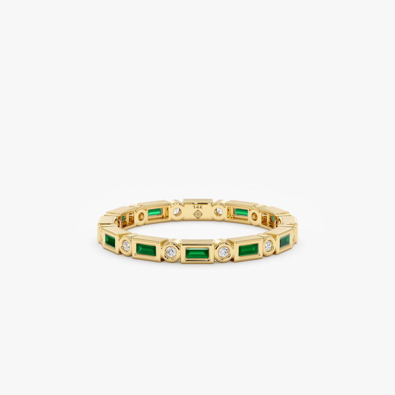 Natural Emerald Diamond Eternity Band